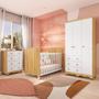 Imagem de Quarto de Bebê com Guarda Roupas 3 Portas Cômoda e Berço com Rodizio Mimo 100% Mdf Espresso Móveis