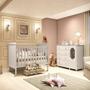 Imagem de Quarto de Bebê Cômoda 1 Porta com Janela e 4 Gavetas e Berço Mateo Provençal 100% MDF Espresso Móveis Branco Brilho