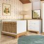 Imagem de Quarto de Bebê Cômoda 1 Porta e Berço Minicama 100% Mdf Ravy Espresso Móveis Branco Brilho/Amêndoa