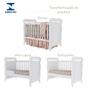 Imagem de Quarto de Bebê Cômoda 4 Gavetas com Porta Berço Mini Cama Provençal Lisa Branco Brilho Carolina Baby