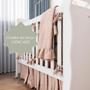Imagem de Quarto de Bebê Cômoda 4 Gavetas com Porta Berço Mini Cama Provençal Lisa Branco Brilho Carolina Baby