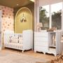 Imagem de Quarto de Bebê Cômoda com 1 Porta Janelada e Berço com Rodízios 100% Mdf Lana Espresso Móveis