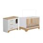 Imagem de Quarto de Bebê Cômoda com Janela e Berço 3 em 1 100 MDF Popy Móveis Peroba