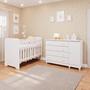 Imagem de Quarto de Bebê Cômoda Infantil com Fraldário Taís Berço 3 em 1 Gabrielle Branco Carolina Baby