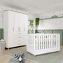 Imagem de Quarto de Bebê Compacto Retrô Berço 100% Mdf e Guarda Roupas 4 Portas e 4 Gavetas Zoe