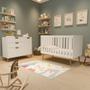 Imagem de Quarto de Bebê Completo 1 Berço com 1 Cômoda 3 Gavetas Caring Serpil Baby Branco/Carvalho