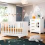 Imagem de Quarto de Bebê Completo 100% MDF 1 Berço Minicama com Colchão Life 1 Cômoda Fly
