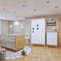 Imagem de Quarto de Bebê Completo 100% MDF com Guarda Roupa 3 Portas, Cômoda e Berço Mini Cama Life Espresso Móveis Branco/Ypê