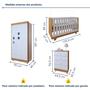 Imagem de Quarto de Bebê Completo 100% MDF com Guarda Roupa 3 Portas, Cômoda e Berço Mini Cama Life Espresso Móveis Branco/Ypê
