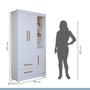 Imagem de Quarto de Bebê Completo 100% Mdf com Guarda Roupa, Cômoda e Mini Berço Sonharte Branco