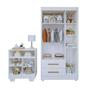 Imagem de Quarto de Bebê Completo 100% Mdf com Guarda Roupa, Cômoda e Mini Berço Sonharte Branco