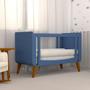 Imagem de Quarto de Bebê Completo Berço 2 em 1 com Cômoda 4 Gavetas 1 Porta e-Galaxy Espresso Móveis Azul
