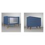 Imagem de Quarto de Bebê Completo Berço 2 em 1 com Cômoda 4 Gavetas 1 Porta e-Galaxy Espresso Móveis Azul