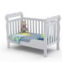 Imagem de Quarto de Bebê Completo Berço 3 em 1 Cômoda com Porta Fraldário Infantil Branco Carolina Baby