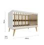 Imagem de Quarto de Bebê Completo Berço 3 em 1 Cômoda com Porta Fraldário Infantil Guarda Roupas 3 Portas Brano Off White Carolina Baby