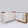 Imagem de Quarto de Bebê Completo Berço 3 em 1 Gabrielle Cômoda com Porta Infantil cor Amadeirado Carolina Baby