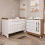 Imagem de Quarto de Bebê Completo Berço 3 em 1 Gabrielle Cômoda com Porta Infantil cor Amadeirado Carolina Baby