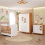 Imagem de Quarto de Bebê Completo Berço Americano Ben 3 Em 1 Guarda Roupa 4 Portas 3 Gavetas e Cômoda Uli 4 Gavetas 1 Porta MDF