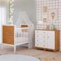 Imagem de Quarto de Bebê Completo Berço Americano Cloe 2 em 1 Cômoda 1 Porta 4 Gavetas 100 MDF Junior