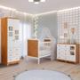 Imagem de Quarto de Bebê Completo Berço Americano Cloe 2 em 1 Guarda Roupas 2 Portas Cômoda Uli 100% MDF