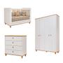 Imagem de Quarto de Bebê Completo Berço Guarda Roupa 4 Portas e Cômoda 4 Gavetas 100 MDF Lívia Permobili