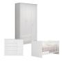 Imagem de Quarto de Bebê Completo Berço Guarda Roupa Cômoda Doce Sonho Branco Qmovi