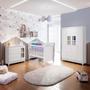 Imagem de Quarto de Bebê Completo Berço Mini Cama Guarda Roupa 4 Portas Cômoda com Porta Fraldario Infantil Branco Carolina Baby