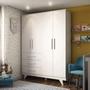 Imagem de Quarto de Bebê Completo com 1 Guarda Roupa 1 Cômoda 1 Berço 100% MDF Kakau Espresso Móveis Branco