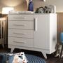 Imagem de Quarto de Bebê Completo com 1 Guarda Roupa 1 Cômoda 1 Berço 100% MDF Kakau Espresso Móveis Branco