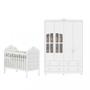 Imagem de Quarto de Bebê Completo com Berço Mini Cama com Capitonê e Guarda-Roupa 100 MDF com Janela Elô New Móveis Peroba