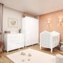 Imagem de Quarto de Bebê Completo com Berço Mini Cama com capitonê Guarda-Roupa e Cômoda 100 MDF Elô New Móveis Peroba