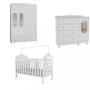 Imagem de Quarto de Bebê Completo com Berço Mini Cama com capitonê Guarda Roupa e Cômoda 100 MDF Elô New Noah Móveis Peroba