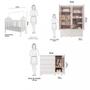Imagem de Quarto de Bebê Completo com Berço Mini Cama com capitonê Guarda Roupa e Cômoda 100 MDF Elô New Noah Móveis Peroba