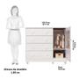 Imagem de Quarto de Bebê Completo com Berço Mini Cama  e Cômoda 100 MDF com Janela Elô New Móveis Peroba