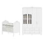 Imagem de Quarto de Bebê Completo com Berço Mini Cama  e Guarda Roupa 100 MDF com Janela Elô New Móveis Peroba