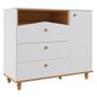 Imagem de Quarto de Bebê Completo com Cômoda e Berço 100% MDF Permóbili Baby Branco/Nature