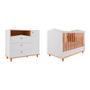 Imagem de Quarto de Bebê Completo com Cômoda e Berço 100% MDF Permóbili Baby Branco/Nature