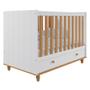 Imagem de Quarto de Bebê Completo com Cômoda Guarda Roupa com Nicho e Berço 100% MDF Permóbili Baby Branco/Nature