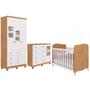 Imagem de Quarto de Bebê Completo com Guarda Roupa 3 Portas Berço Americano Cômoda Uli 4 Gavetas MDF
