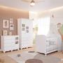Imagem de Quarto de Bebê Completo com Guarda Roupa 3 Portas Berço Americano Cômoda Uli 4 Gavetas MDF