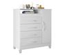 Imagem de Quarto de Bebê Completo com Guarda-Roupa 3 Portas, Cômoda e Berço com Rodinhas  Branco Moderno, Seguro Funcional  Móveis Ideal Do Quartinho do Bebê