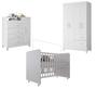 Imagem de Quarto de Bebê Completo com Guarda-Roupa 3 Portas, Cômoda e Berço com Rodinhas  Branco Moderno, Seguro Funcional  Móveis Ideal Do Quartinho do Bebê