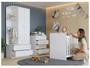 Imagem de Quarto de Bebê Completo com Guarda-roupa Berço e Cômoda Henn Labirinto Branco