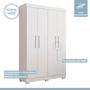 Imagem de Quarto de Bebê Completo com Guarda-Roupa, Berço e Cômoda Lipe Branco