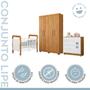 Imagem de Quarto de Bebê Completo com Guarda-roupa, Berço e Cômoda Lipe