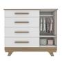 Imagem de Quarto de Bebê Completo com Guarda Roupa com Janela Cômoda e Berço 100% MDF Jolie Retrô