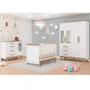 Imagem de Quarto de Bebê Completo com Guarda Roupa com Janela Cômoda e Berço 100% MDF Jolie Retrô