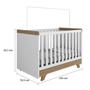 Imagem de Quarto de Bebê Completo com Guarda Roupa Cômoda e Berço 100% MDF Jolie Retrô Espresso Móveis Branco Brilho/Carvalho
