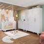 Imagem de Quarto de Bebê Completo com Guarda Roupa, Cômoda e Berço 100% MDF Jolie Retrô Espresso Móveis