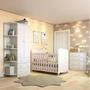 Imagem de Quarto de Bebê Completo com Guarda Roupa Cômoda e Berço Mini Cama 100% MDF Pega-Pega Móveis Peroba Branco Brilho